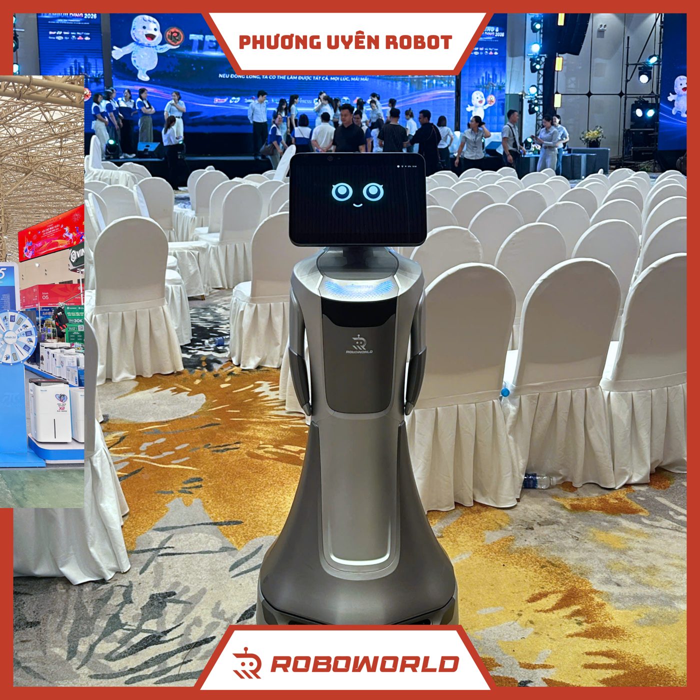 Robot đón khách tại sự kiện ra mắt của Diana Unicharm